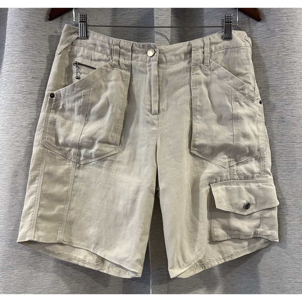 ESSENTIALS BY A.B.S. Linen Cargo Shorts Size 6‎